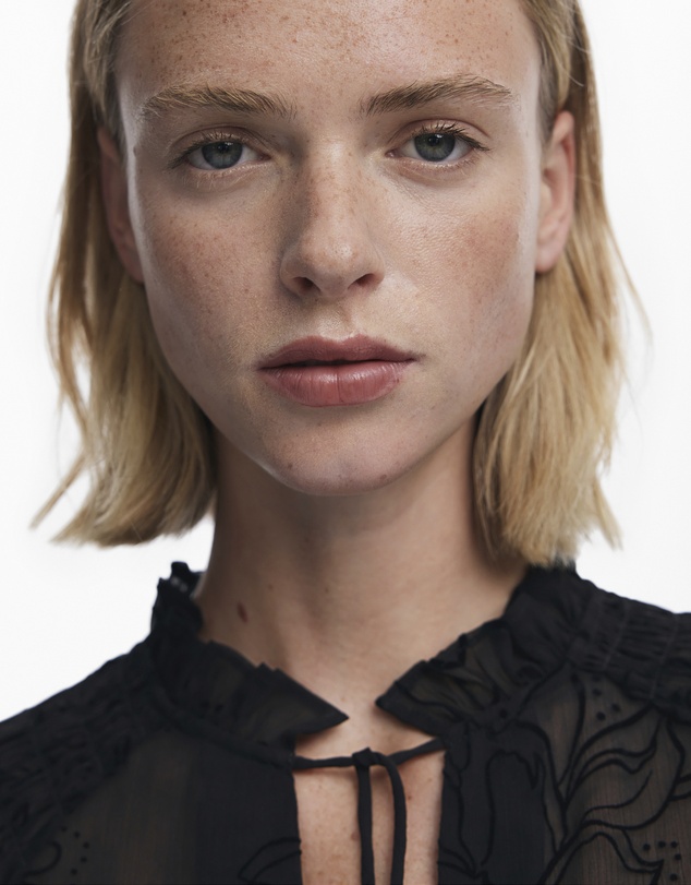 Desigual - Flocked Sheer Blouse