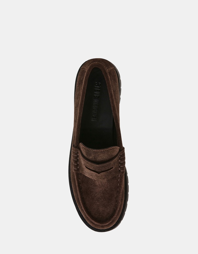 Steve Madden - Langsten-CN Brown Suede Loafers