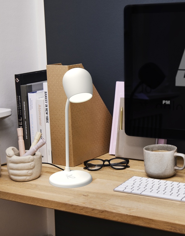 Kreafunk - Kreafunk Ellie Lamp W/ Qi Charger And Bluetooth Speaker - White