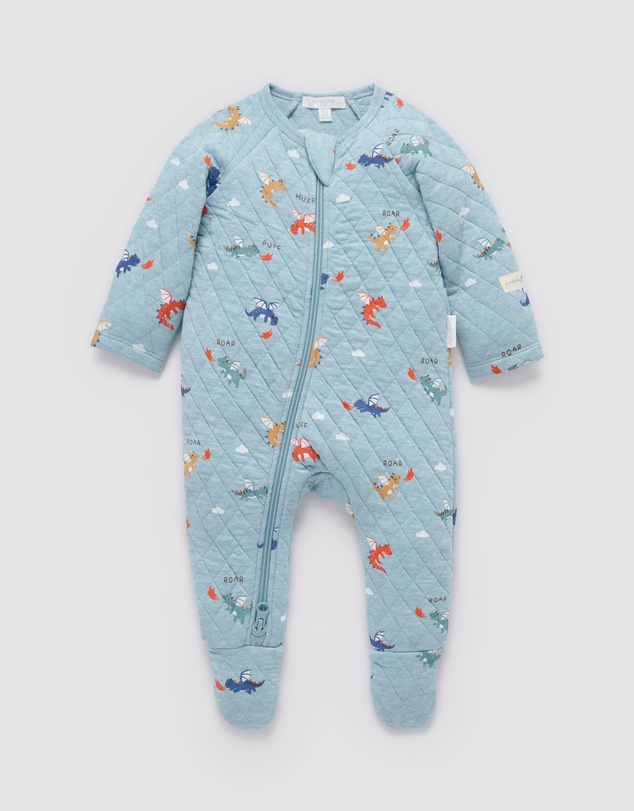 Purebaby - Quilted Growsuit -Kids-Babies
