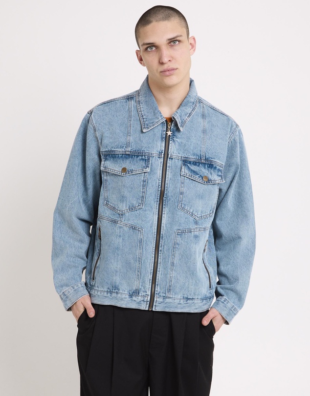 Insight - Halls Cropped Harrington Denim Jacket