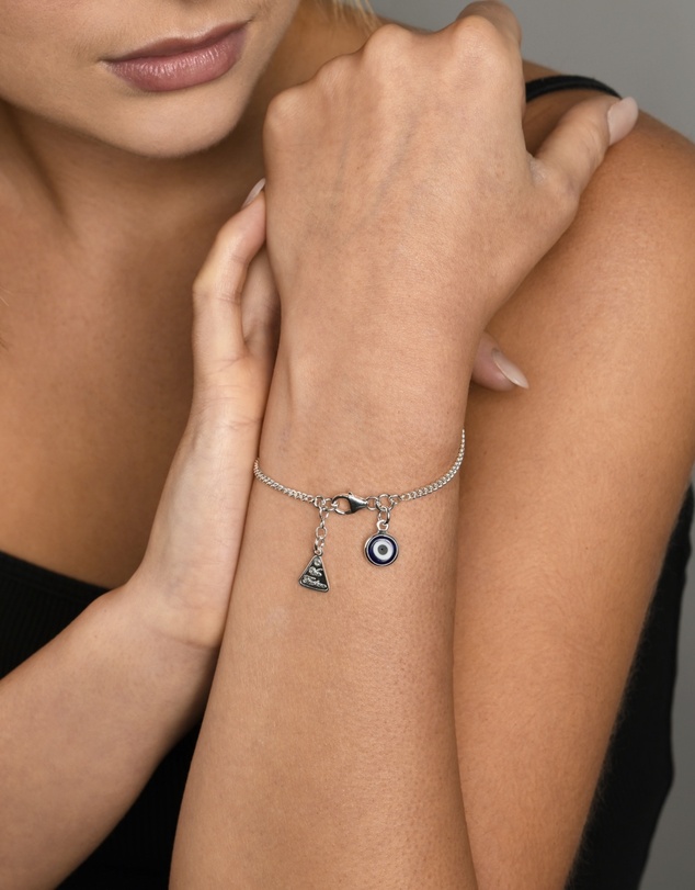 Von Treskow - Cross & Evil Eye Curb Bracelet