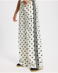 adidas Originals - Satin Polka Dots Wide Leg Pants