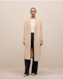 Trenery - Cotton Marle Henley in Oat Marle