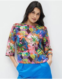 The Social Outfit - Silk Smock Top - Amplify