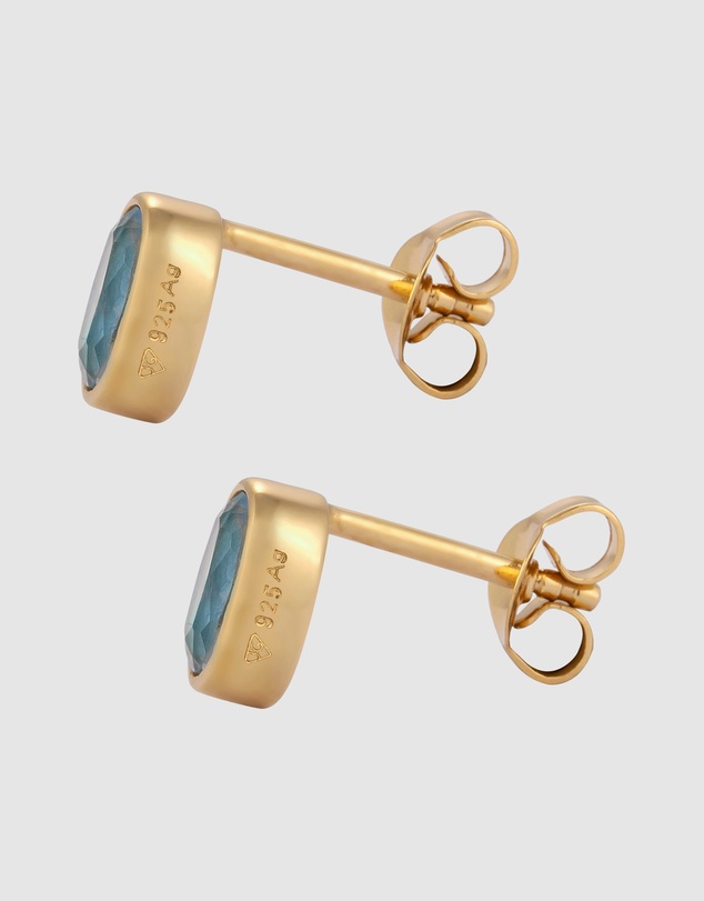 Elli Jewelry - Topaz Studs in Gold-Plated 925 Silver