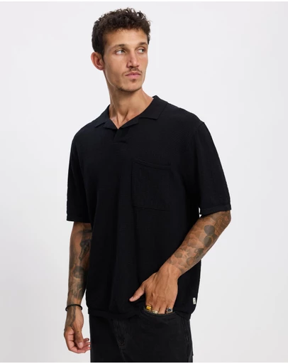 Rhythm - Textured Knit Whip Stitch Polo