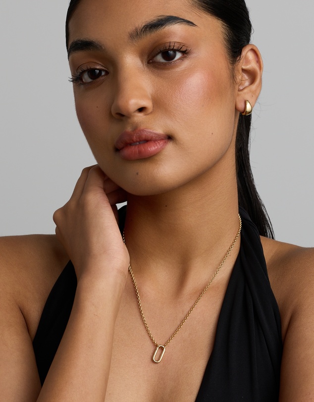 Michael Hill - Polished Paperclip Pendant Connector in 10k Yellow Gold