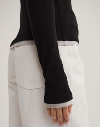 Witchery - Contrast Trim Long Sleeve Top