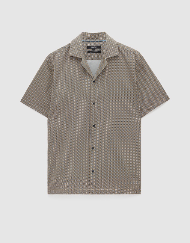 Politix - Geo Satin Cuban Collar Shirt