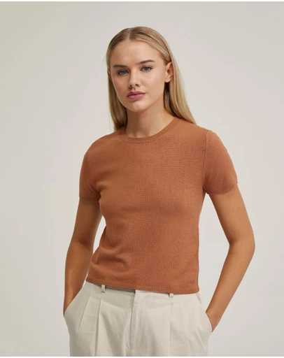 Oxford - Olivia Crop Knit Top