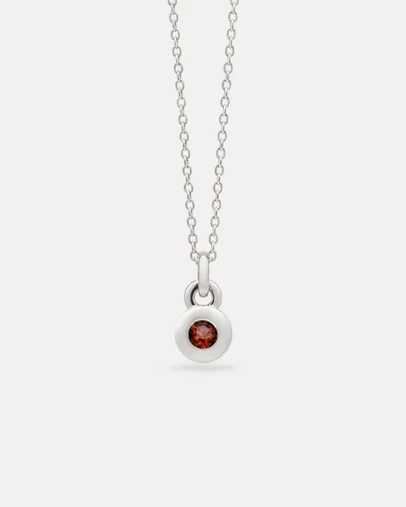 Najo - January Silver & Garnet Birthstone Necklace