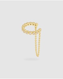 Wanderlust + Co - Pave Drop Chain Gold Ear Cuff