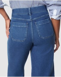 Spanx - Airessentials-Cropped Wide Leg Washed Blue