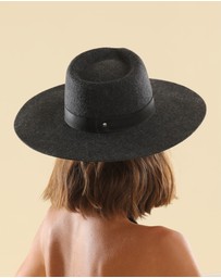 Morgan & Taylor - River Wool Fedora in Charcoal Black