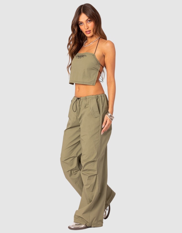 EDIKTED - Fey bungee Strap Open Back Top