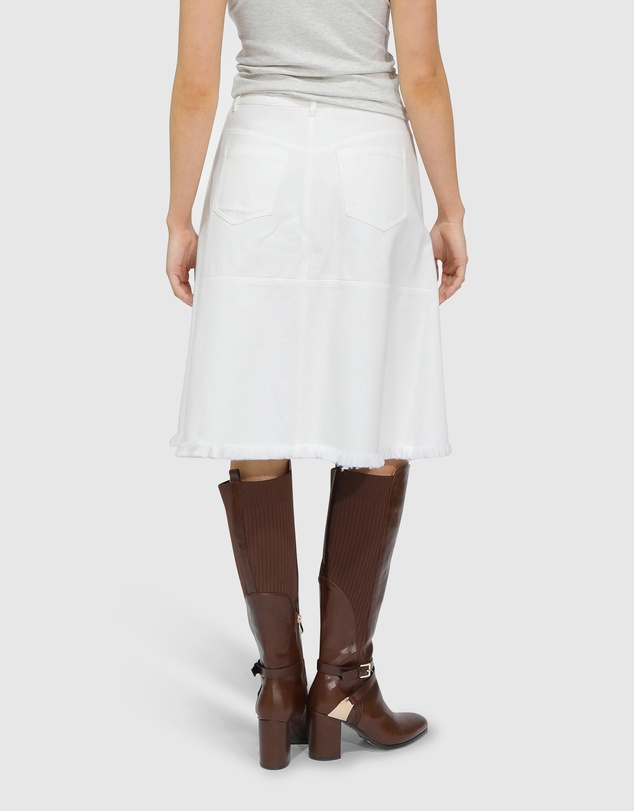 Belle & Bloom - Let Me Wander Button Front Denim Midi Skirt