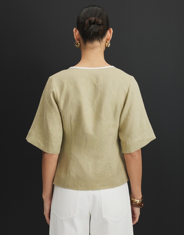 AERE - Sloane Tie Front Shirt