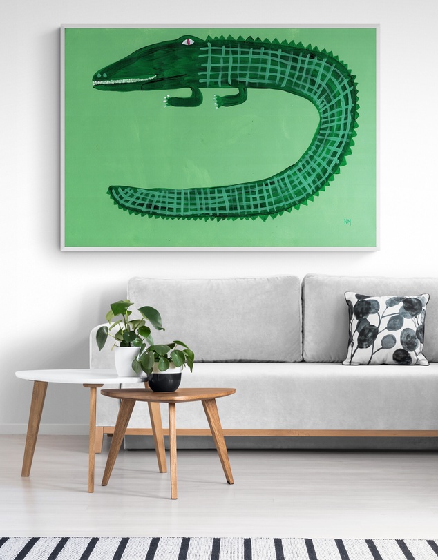 Inka Arthouse - Green Crocodile by Nancy McKie