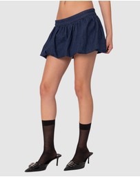 EDIKTED - Denim Bubble Micro Skort