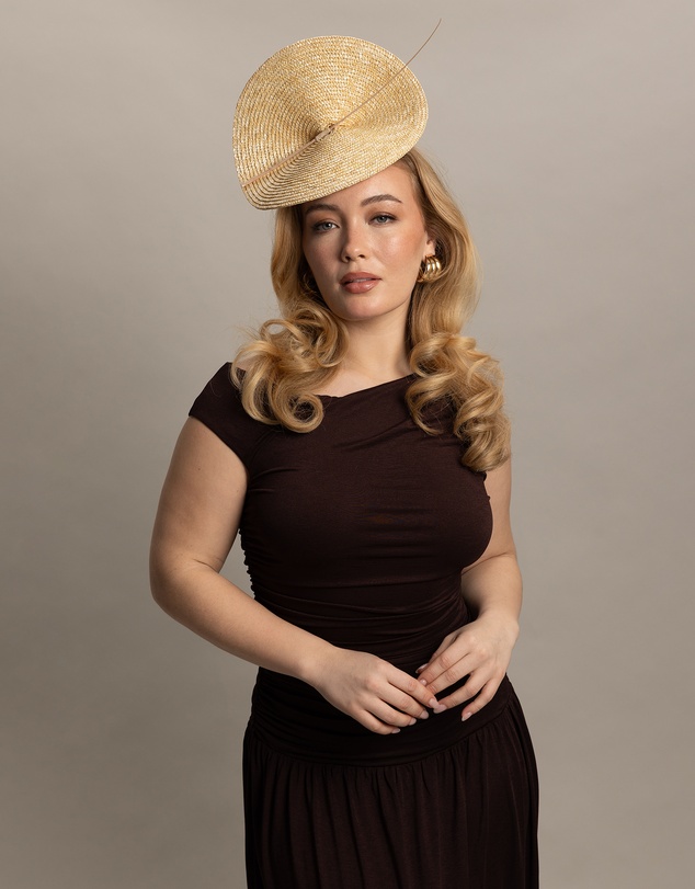 Morgan & Taylor - Frita Fascinator in Natural Beige