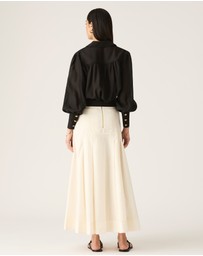 MOS The Label - Lis Embroidery Midi Skirt