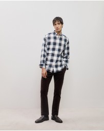 Trenery - Regular Fit Brushed Check Shirt in Marshmallow