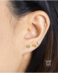 Wanderlust + Co - Heart Gold Flat Back Earrings