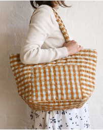 Mosey Me - Honey Blue Seersucker Quilted Bag