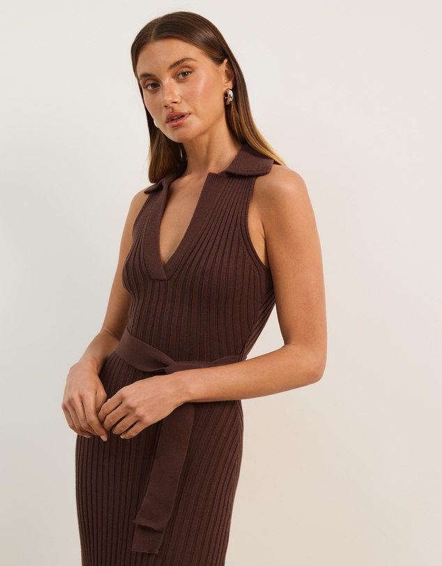 Atmos&Here - Joni Sleeveless Rib Knit Midi Dress