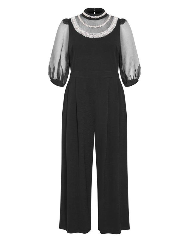 City Chic - Phoenix Sheer Sleeve Jumpsuit