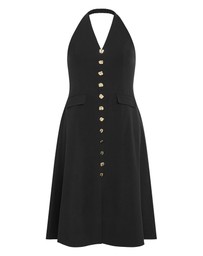 City Chic - Plus size Tori Halter Midi Dress - black