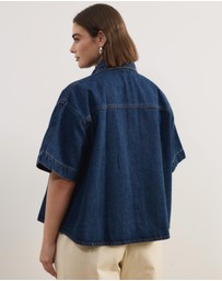 Atmos&Here Curvy - Mona SS Denim Shirt