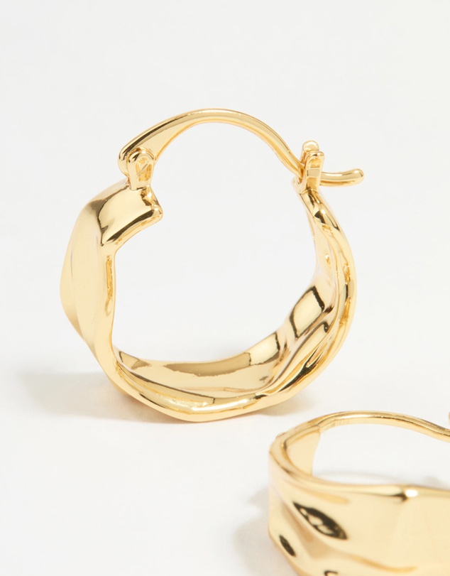 Lovisa - Gold Plated Brass Medium Molten Hoop Earrings