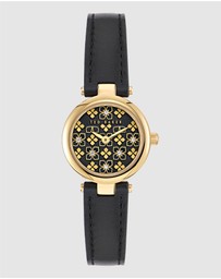 Ted Baker - Jolyye 24mm Gold-Tone Case with Black Dial and Leather Strap