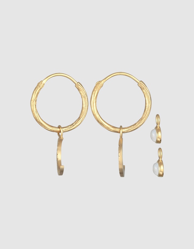 Elli Jewelry - The Moon Hoop Earrings Set in Gold-Plated 925 Silver