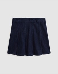 Polo Ralph Lauren - Pleated Cotton Denim Skirt - ICONIC EXCLUSIVE - Teens