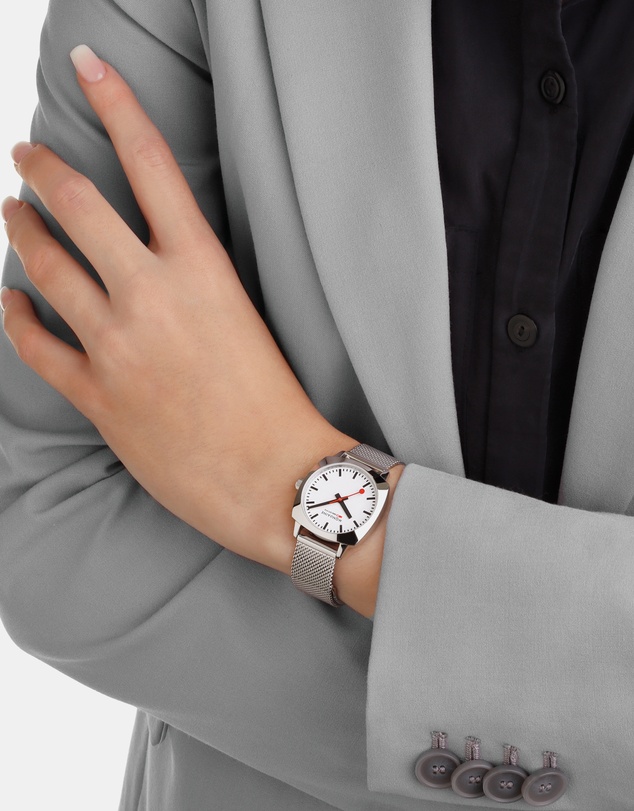 Mondaine - Mondaine Official Swiss Railways Petite Cushion 31mm Stainless Steel Watch
