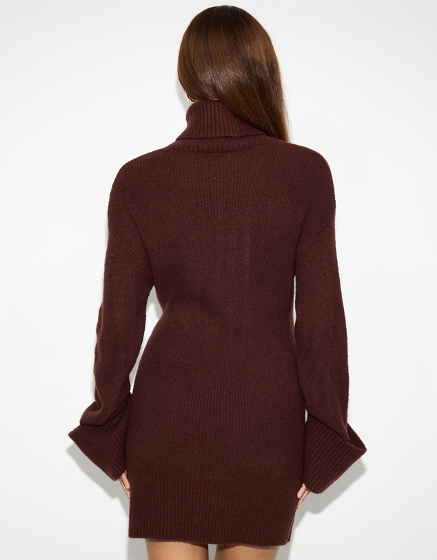 Dazie - Cozy Oversized Knit Mini Dress