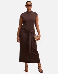 Forever New Curve - Margot Curve Wrap Detail Knitted Midi Dress