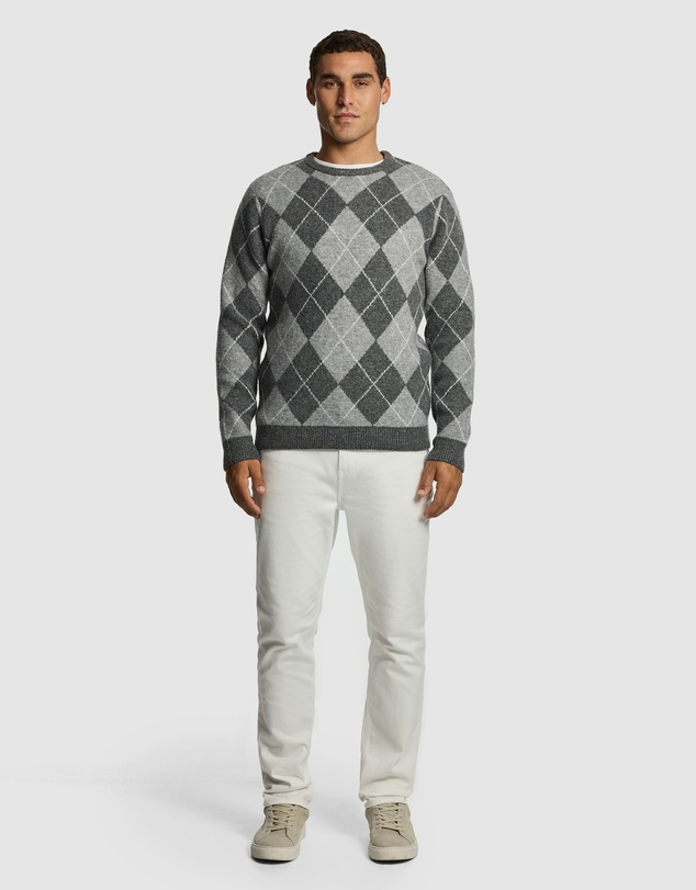 yd. - Hamish Crew Argyle Knit Jumper