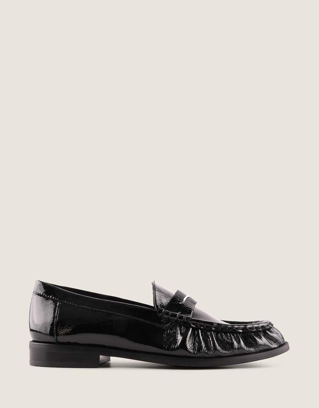 Shelly Shen - Loudi Loafers Black Crinkle Patent