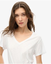 Superdry - Studios Slub Embroidered Vee Tee
