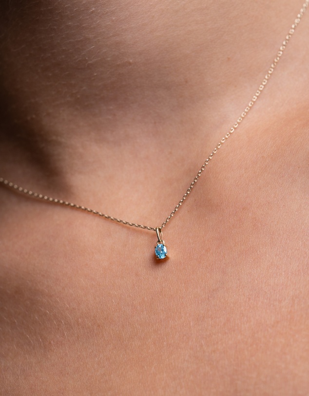 Luna Rae - Solid Gold - Topaz Necklace