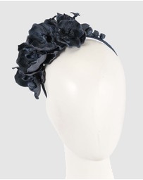 Max Alexander - Navy Orchid Flower Fascinator