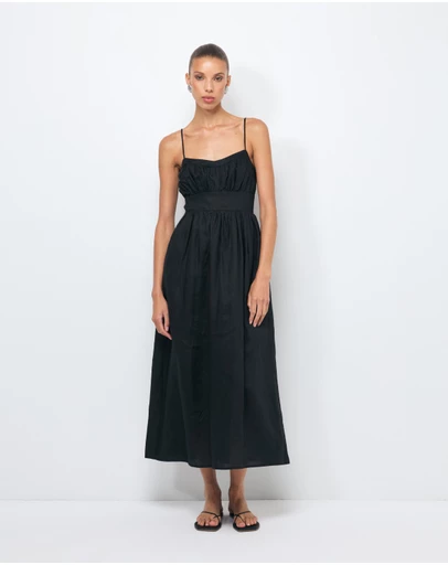 AERE - Gracelyn Linen Midi Dress