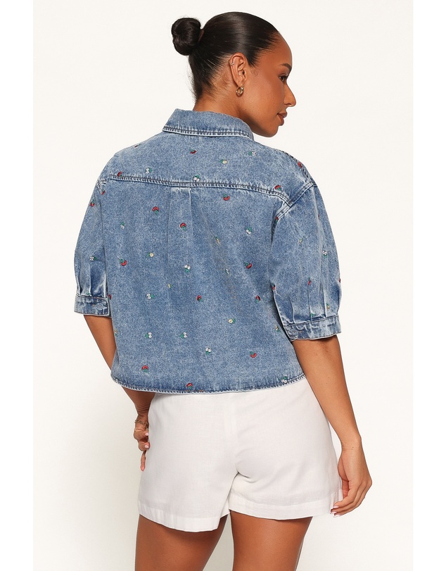 Petal & Pup - Nerys Embroidered Shirt - Medium Wash
