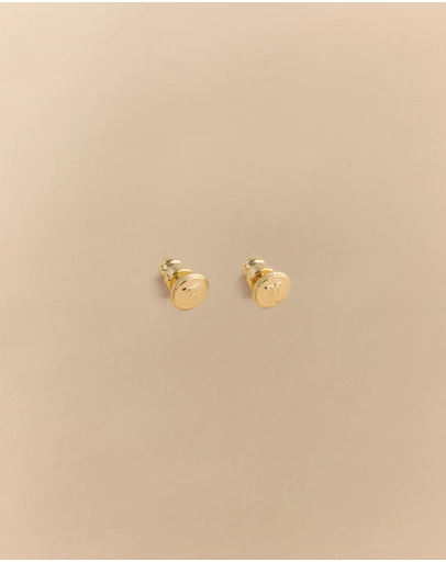 Trenery - Monogram Stud Earrings in Gold