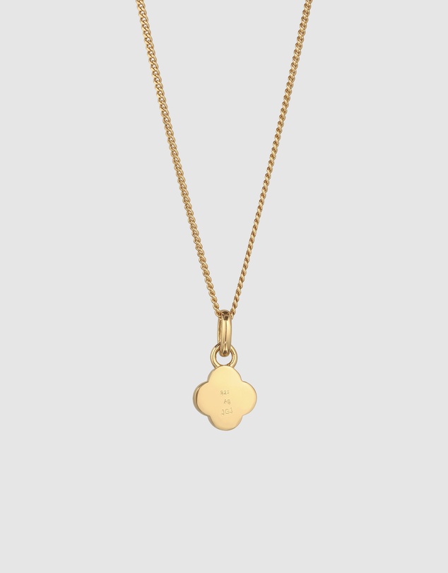 Elli Jewelry - Necklace Cloverleaf Pendant Enamel 925 Sterling Silver Gold-Plated