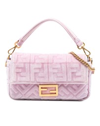 Pre-Loved by Azura Reborn - Pre-Loved Zucca Embossed Velvet Baguette Satchel